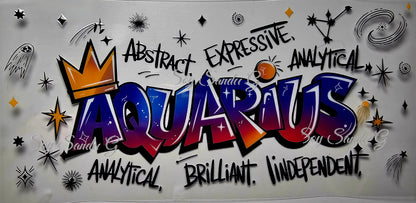 Graffiti Aquarius - UVDTF Wrap for cups/hard surfaces sticker