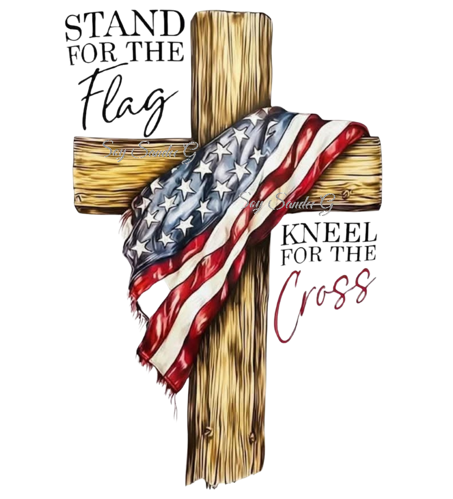 Stand for the Flag Cross - UVDTF Decal for cups/hard surfaces sticker