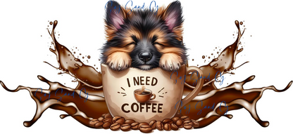 German Shepard in a Mug - UVDTF Wrap for cups/hard surfaces sticker