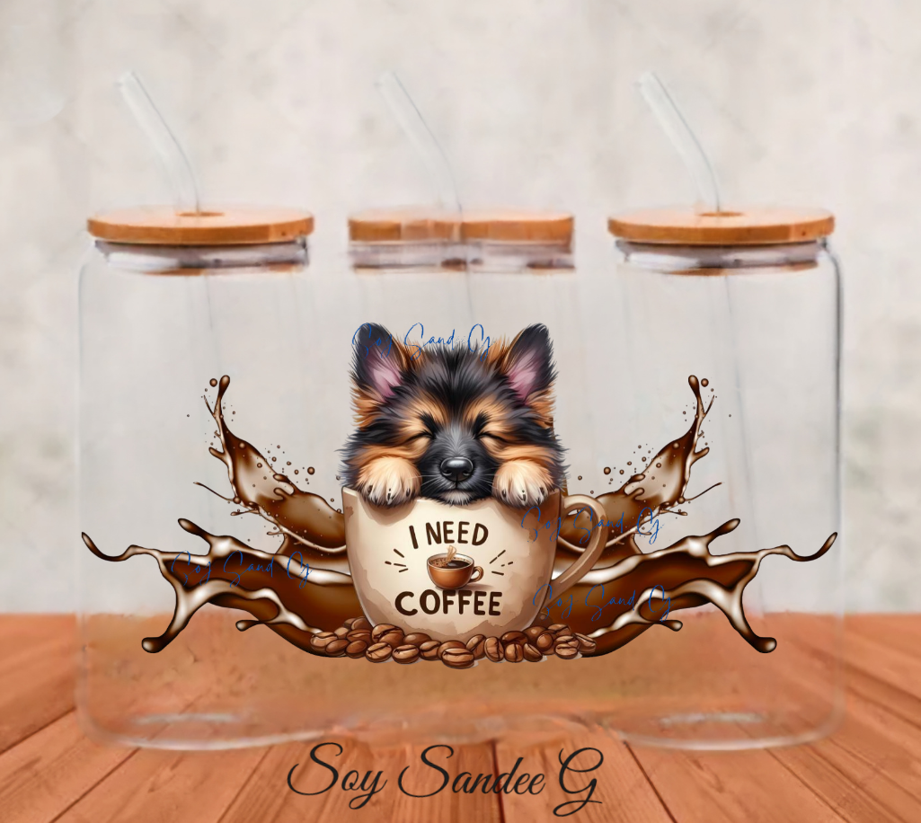 German Shepard in a Mug - UVDTF Wrap for cups/hard surfaces sticker