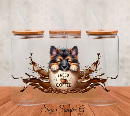 German Shepard in a Mug - UVDTF Wrap for cups/hard surfaces sticker