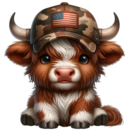 Patriotic Cow UVDTF Decal