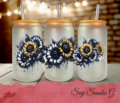 White & Yellow Sunflowers - UVDTF Wrap for cups/hard surfaces sticker