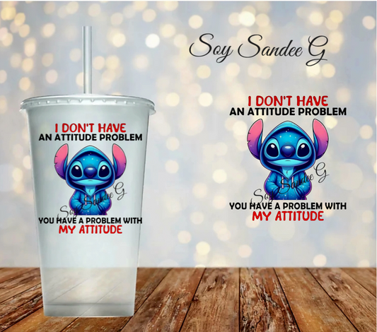 I Don&#39;t Have an Attitude Problem Stitch - UVDTF Decal for cups/hard surfaces sticker