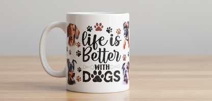 Life is Better with Dogs #4 - UVDTF Wrap for cups/hard surfaces sticker