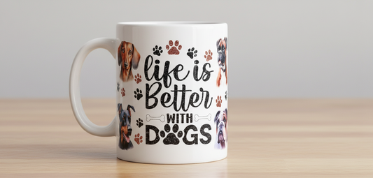 Life is Better with Dogs #4 - UVDTF Wrap for cups/hard surfaces sticker