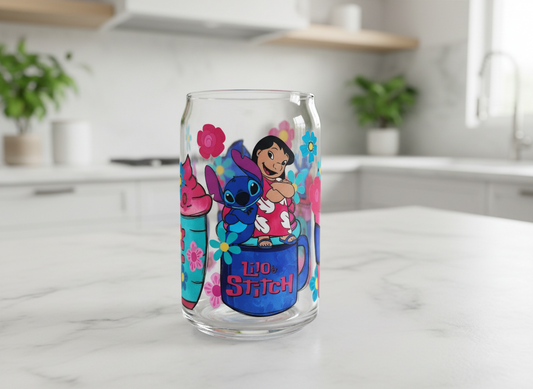 Vasos de neón Lilo &amp; Stitch Envoltorios UVDTF