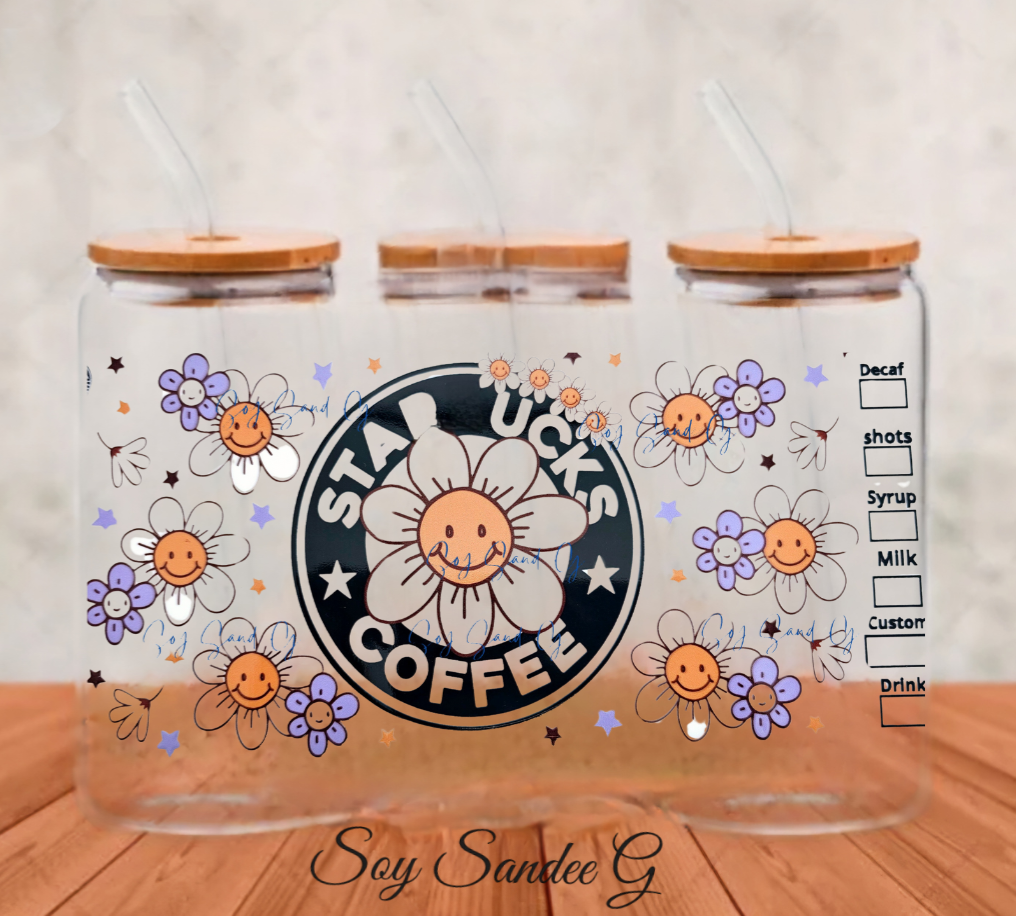 Starbucks Daisy Flower - UVDTF Wrap for cups/hard surfaces