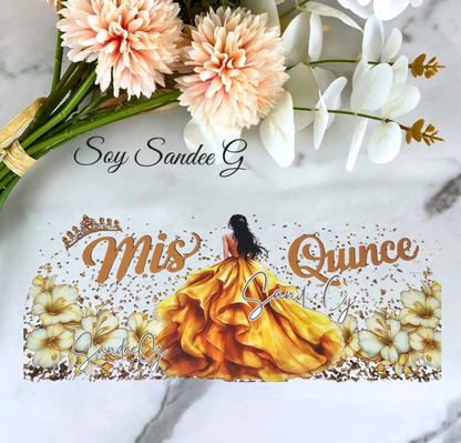 Mis Quince Yellow - UVDTF Wrap for cups/hard surfaces sticker