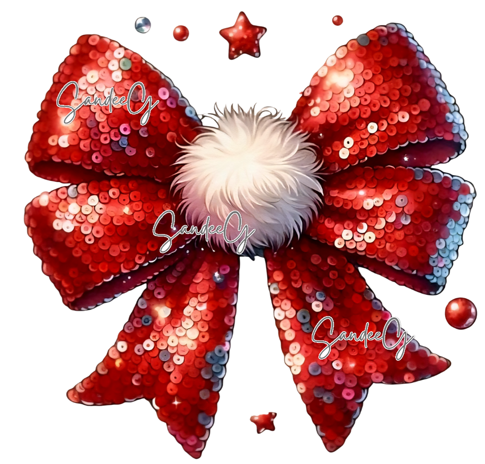 Red Glitter Coquette Bow - UVDTF Decal for cups/hard surfaces sticker