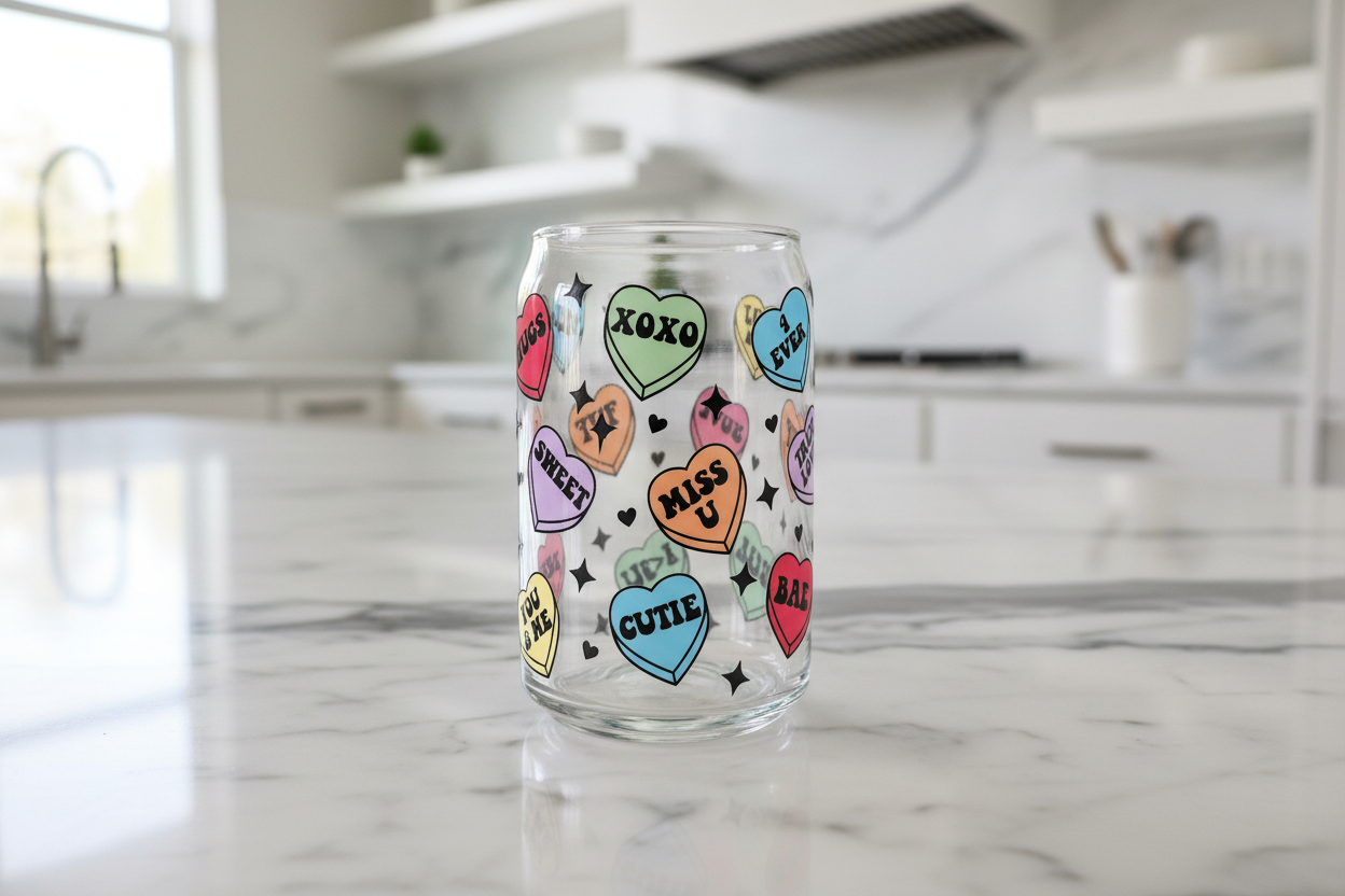 Candy Hearts - UVDTF Wrap for cups/hard surfaces sticker