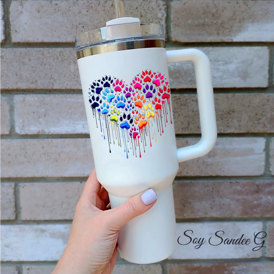 Animal Paw Print Heart - UVDTF Decal for cups/hard surfaces sticker