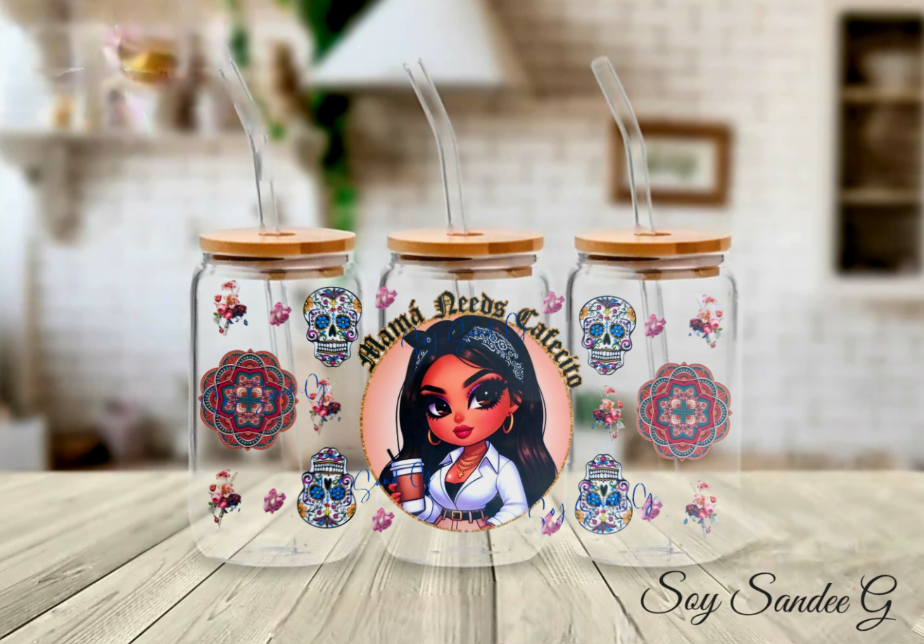 Mamá Needs Cafecito - UVDTF Wrap for cups/hard surfaces sticker