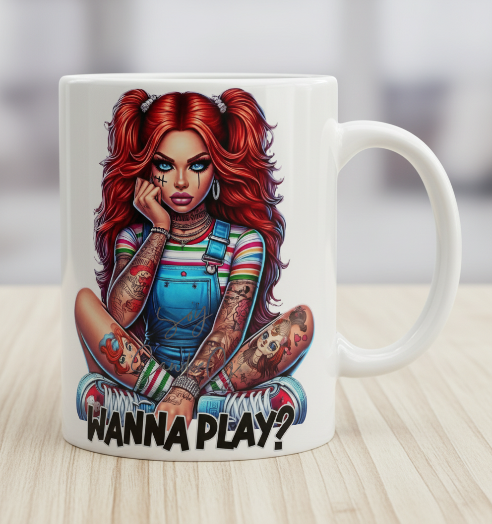Wanna Play? Chucky Girl - UVDTF Decal for cups/hard surfaces sticker