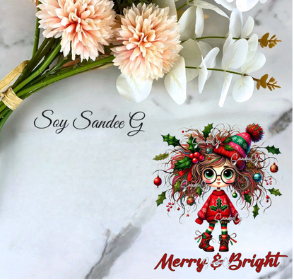 Merry & Bright Girl - UVDTF Decal for cups/hard surfaces sticker