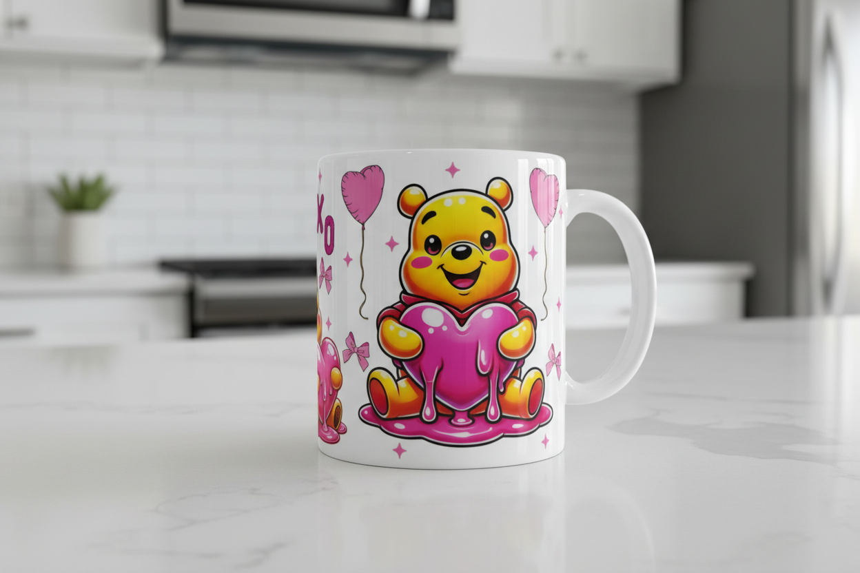 Pooh Hearts - UVDTF wrap for cups/hard surfaces sticker