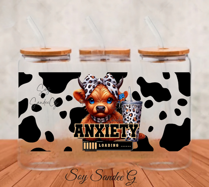 Anxiety Loading Cow - UVDTF Wrap for cups/hard surfaces sticker