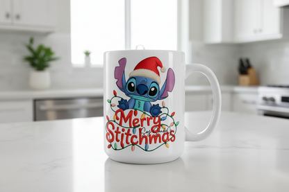 Embroidered Stitch Merry Christmas - UVDTF Decal for cups/hard surfaces sticker