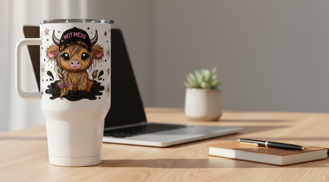 Hot Mess Cow - UVDTF Wrap for cups/hard surfaces sticker