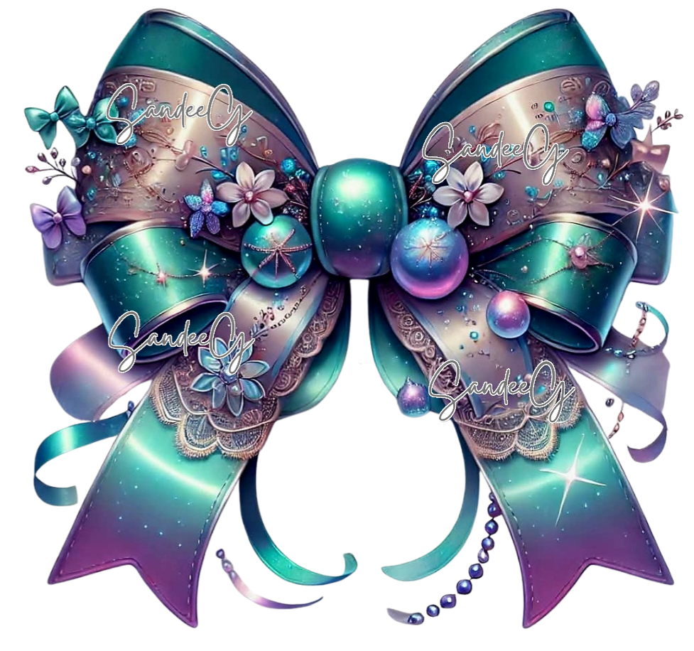 Teal Coquette Bow - UVDTF Decal for cups/hard surfaces sticker