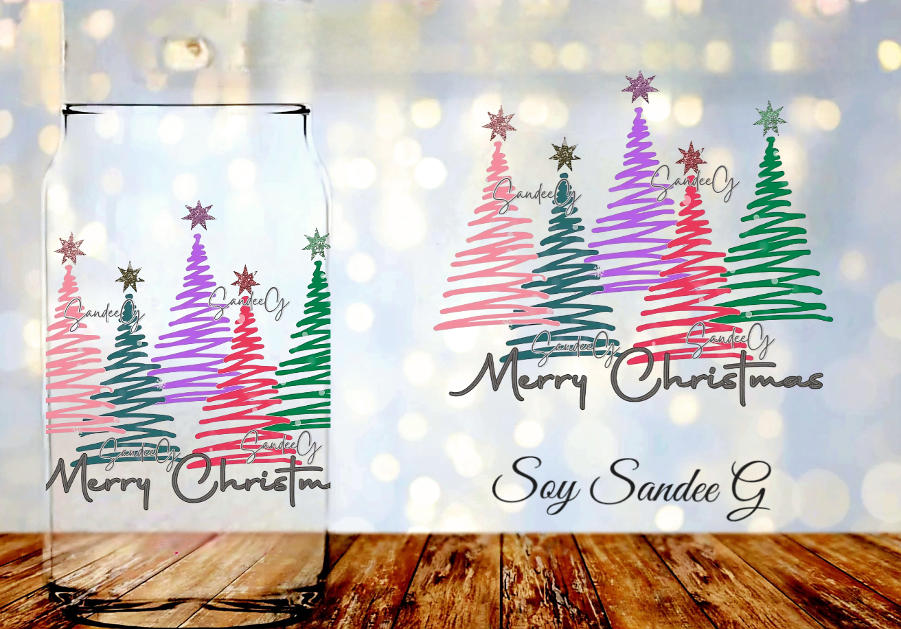 Spiral Christmas Trees - UVDTF Decal for cups/hard surfaces sticker