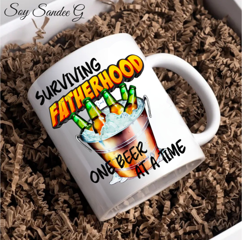 Surviving Fatherhood One Beer at a Time - UVDTF Decal for cups/hard surfaces sticker