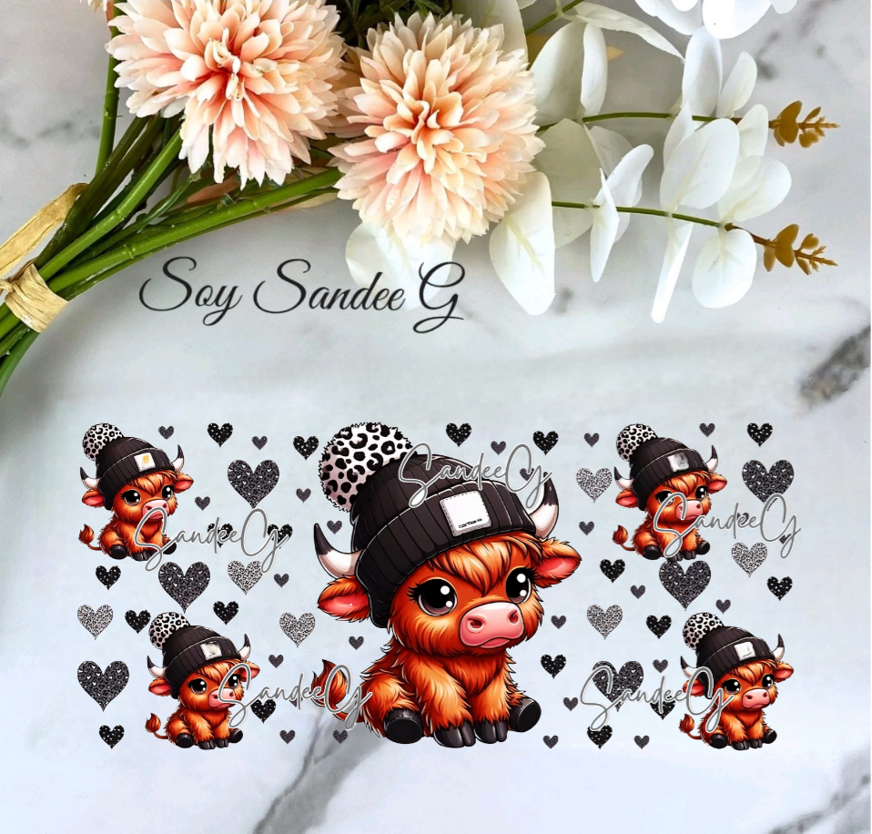 Baby Highland Cow #3 - UVDTF Wrap for cups/hard surfaces sticker