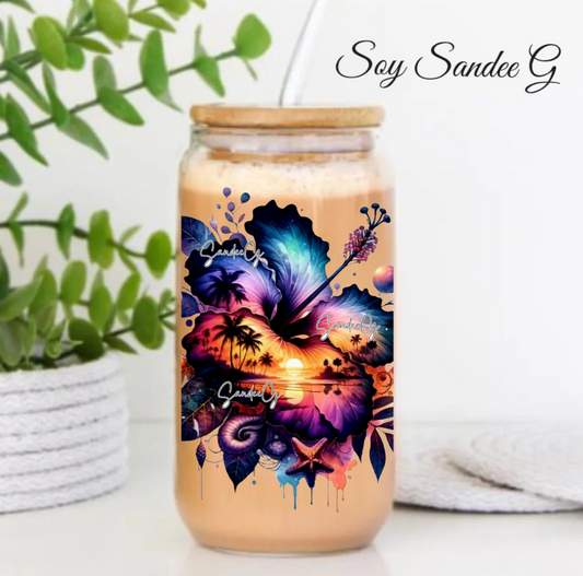 Hibiscus #6 - UVDTF Decal for cups/hard surfaces sticker