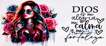 Dios Tattooed Girl - UVDTF Wrap for cups/hard surfaces sticker