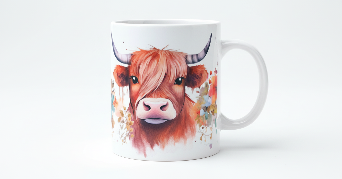 Highland Cow #2 - UVDTF Wrap for cups/hard surfaces sticker