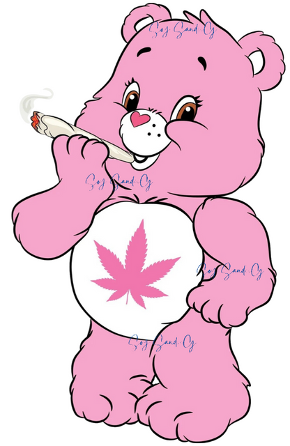 Pink Lit Care Bear - UVDTF Decal for cups/hard surfaces sticker