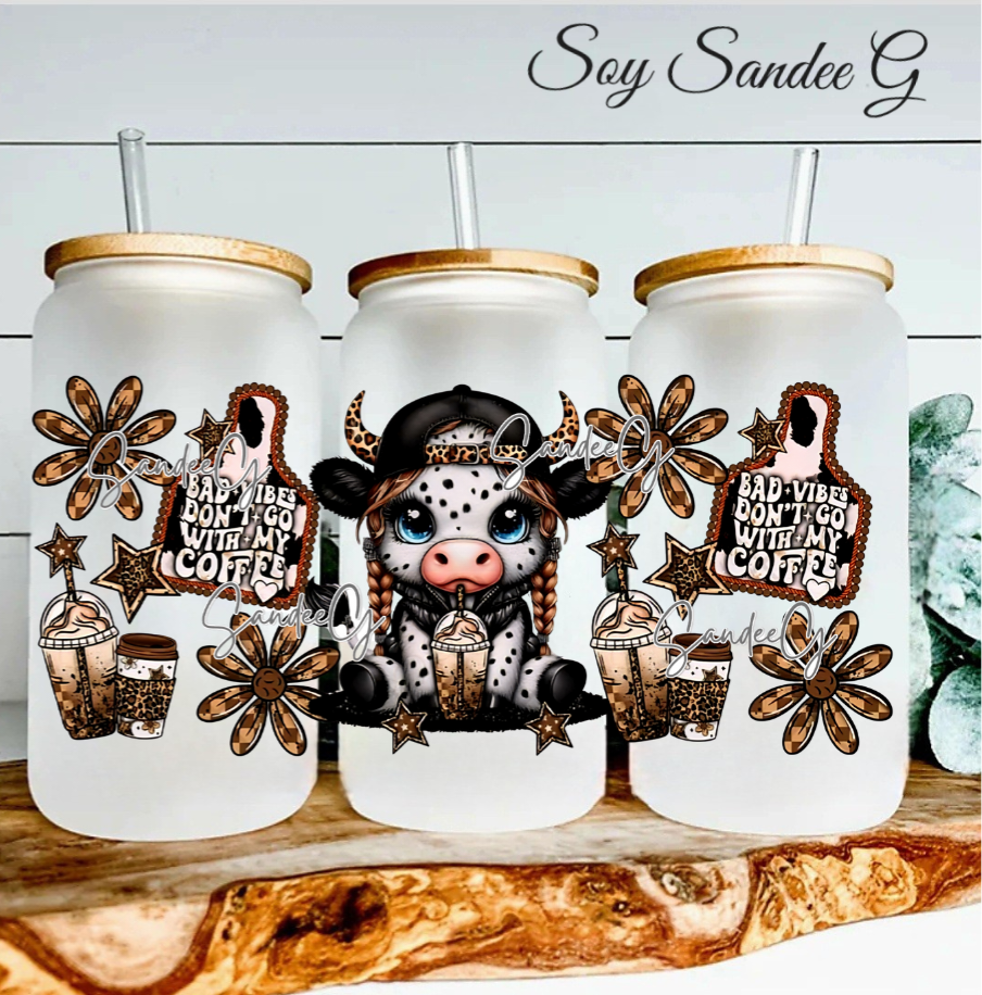 Baby Highland Bad Vibes Cow - UVDTF Wrap for cups/hard surfaces sticker
