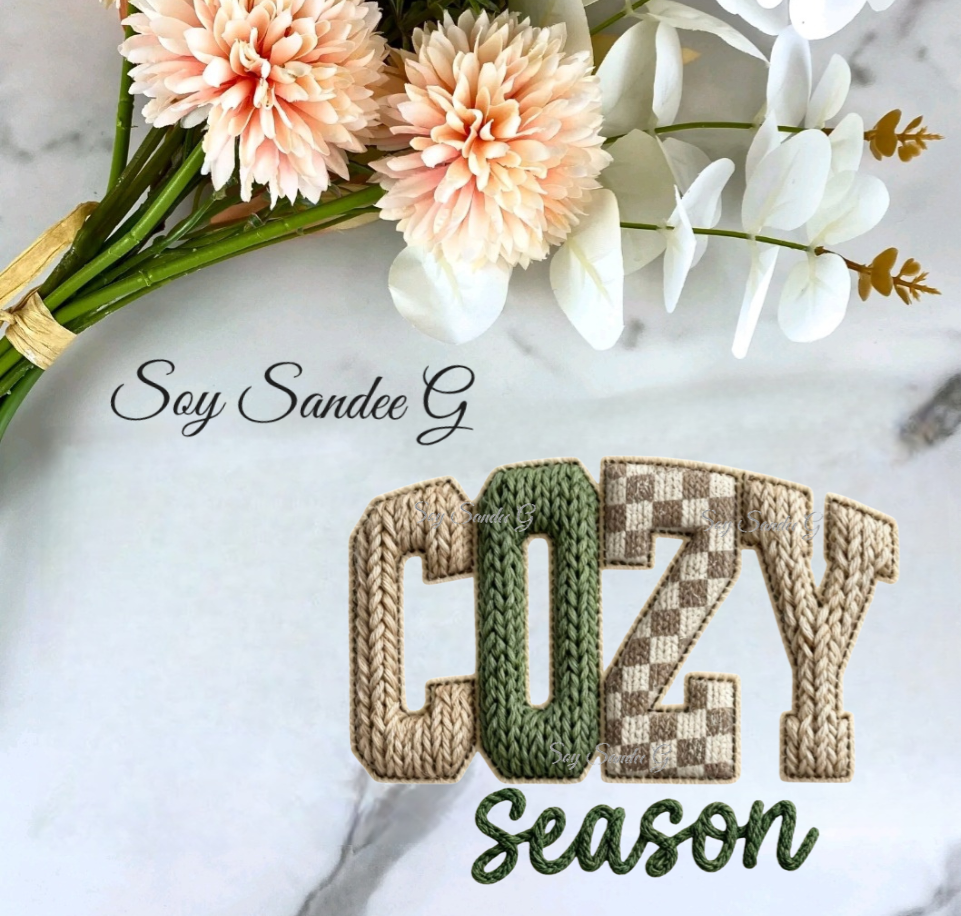 Embroidered Cozy Season - UVDTF Decal for cups/hard surfaces sticker