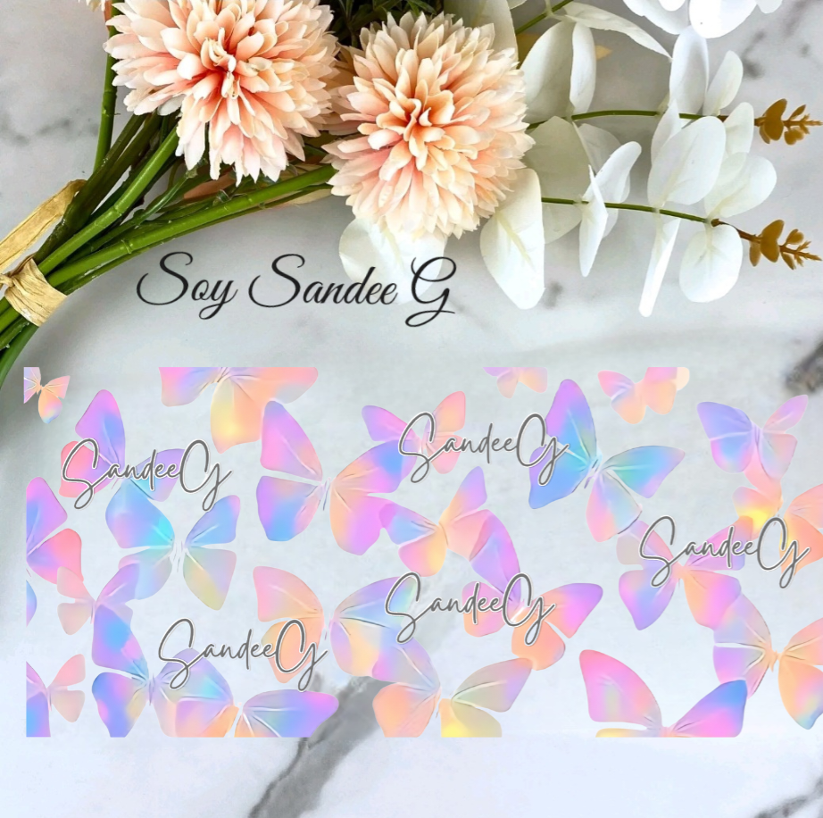 Iridescent Butterflies - UVDTF Wrap for cups/hard surfaces sticker