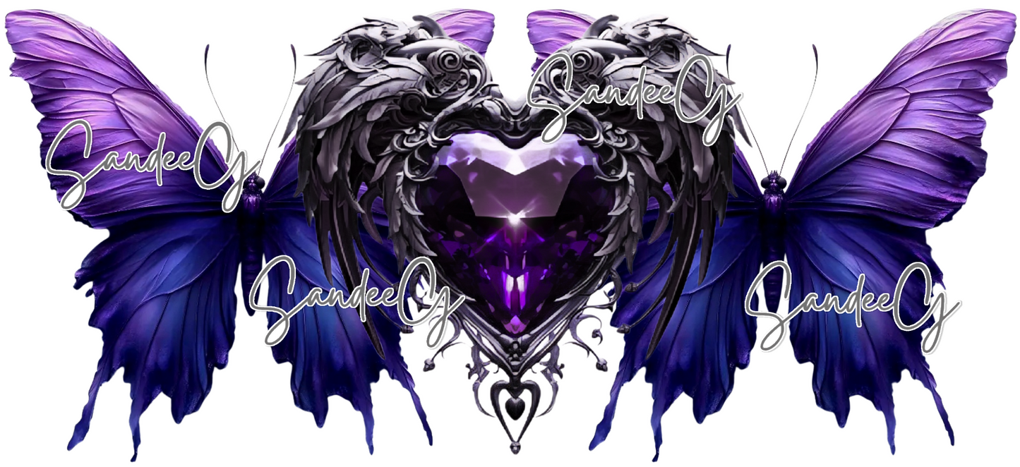 Blue & Purple Gothic Butterfly - UVDTF Wrap for cups/hard surfaces sticker