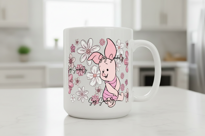 Flowered Piglet - UVDTF Wrap for cups/hard surfaces sticker
