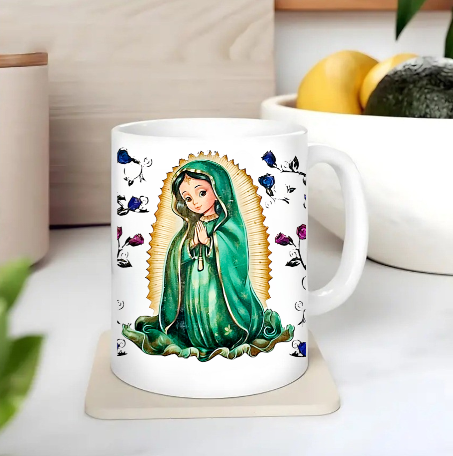 Virgen de Guadalupe Green Dress- UVDTF Wrap for cups/hard surfaces