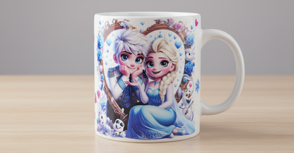 Elsa & her Prince Heart - UVDTF wrap for cups/hard surfaces sticker