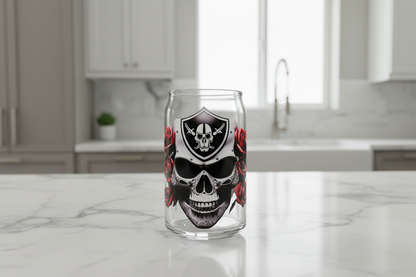 Black with Red Roses Skull - UVDTF Decal for cups/hard surfaces sticker