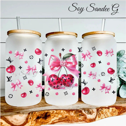 Louis Vuitton Pink Cherries - UVDTF Wrap for cups/hard surfaces sticker