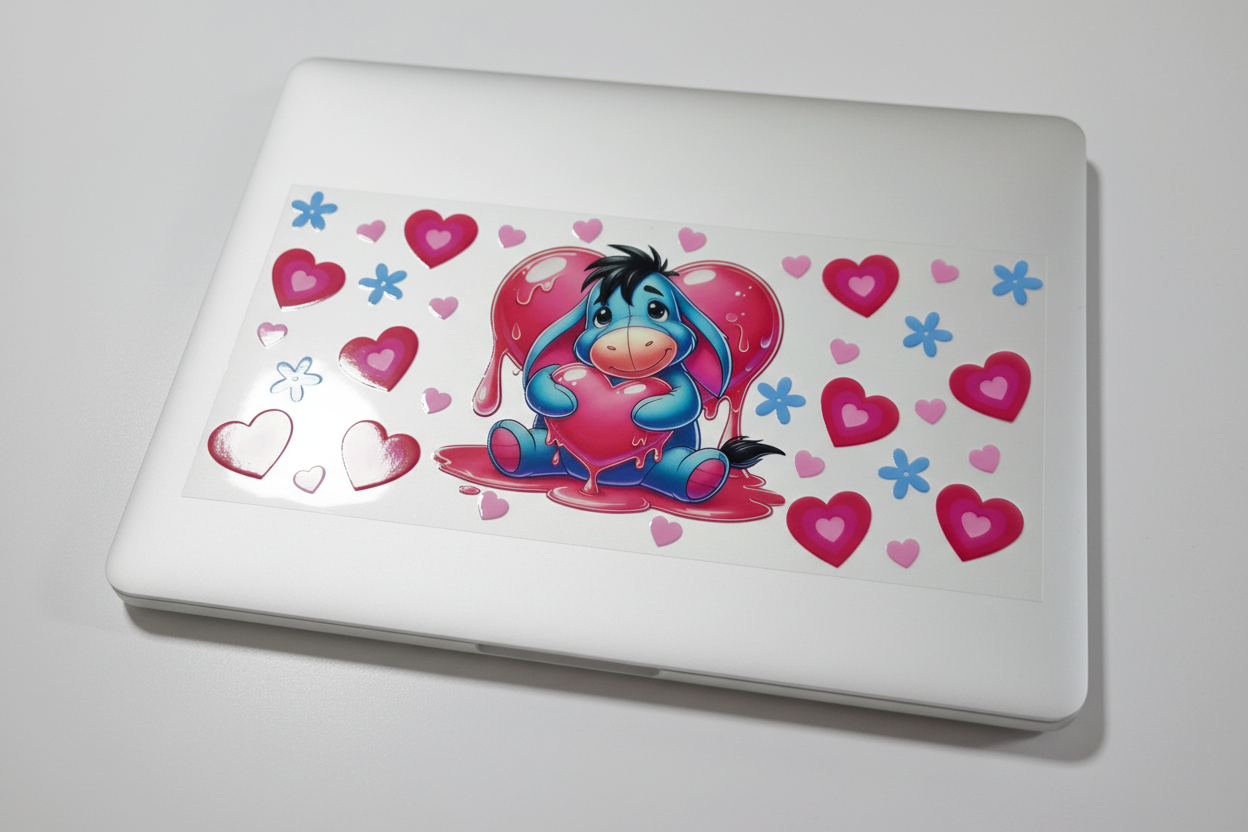 Eeyore Hearts - UVDTF wrap for cups/hard surfaces sticker
