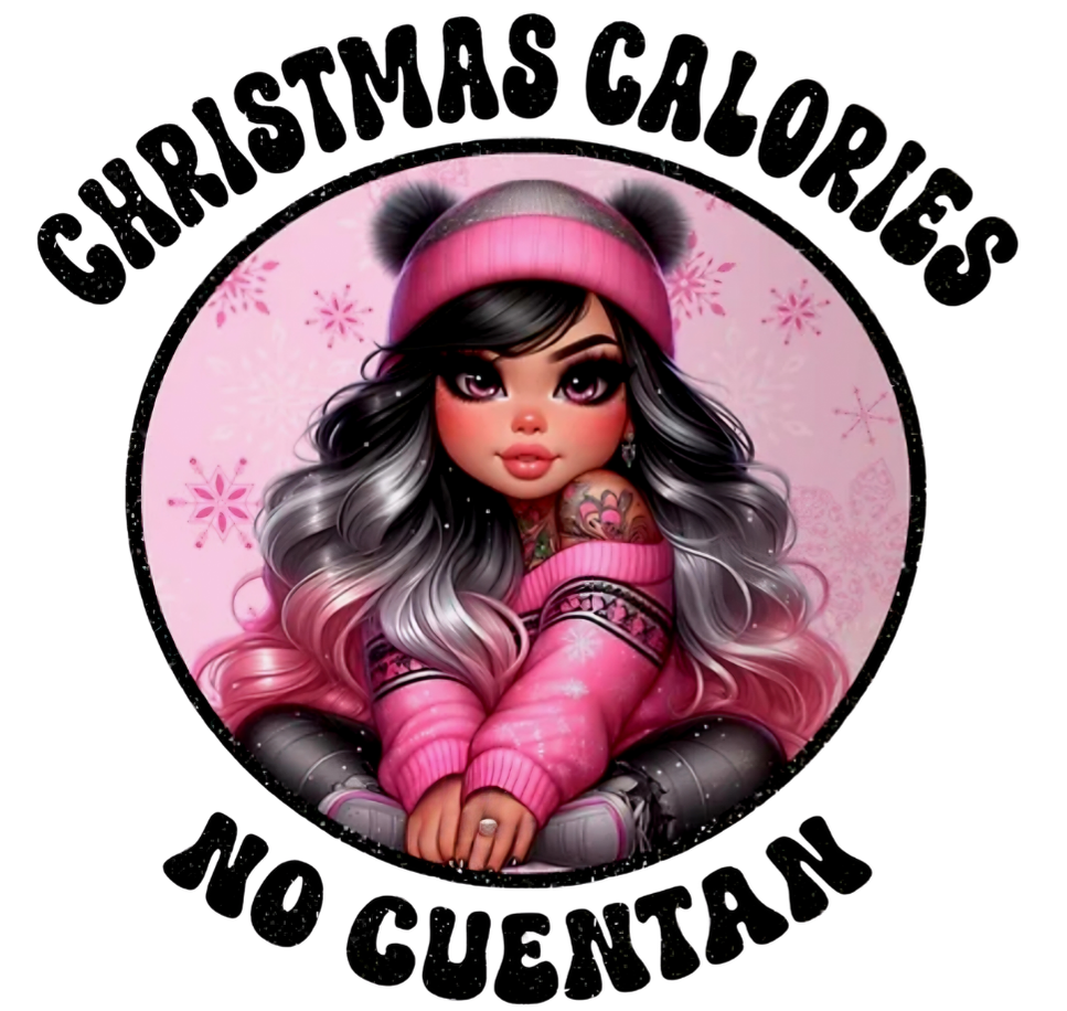 Pink Cutie Christmas Calories Don't Count - UVDTF Decal