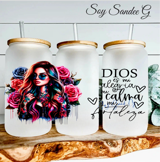 Envoltura UVDTF de chica tatuada de Dios