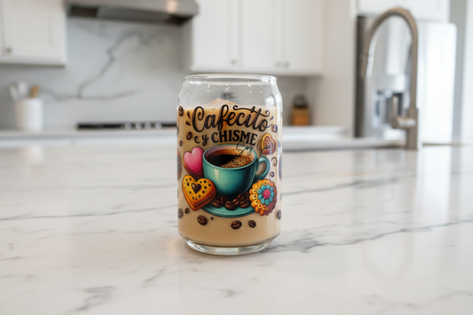 Cafecito y Chisme Green Cup - UVDTF Wrap for cups/hard surfaces sticker