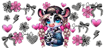 Highland Cow Pink - UVDTF Wrap for cups/hard surfaces sticker