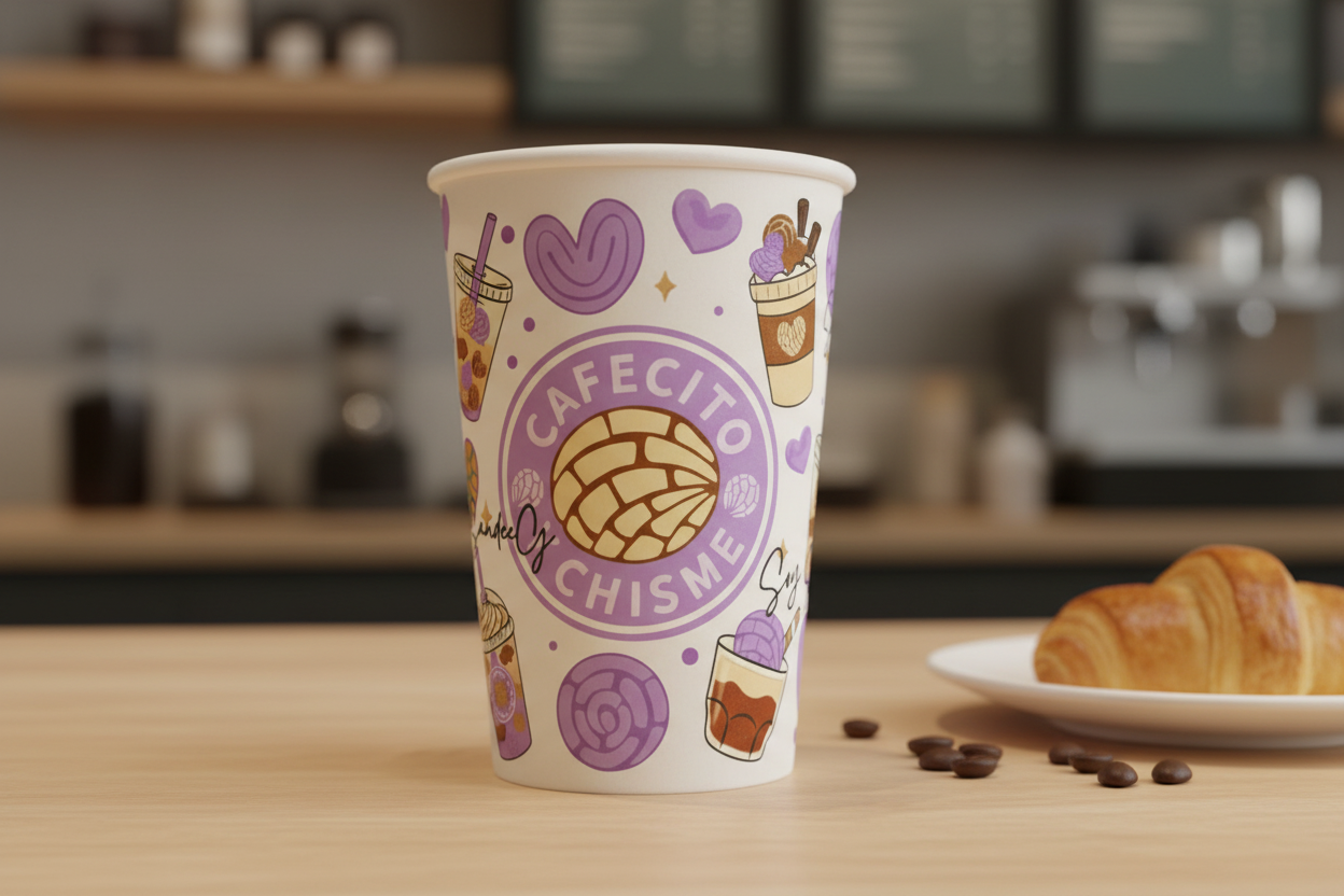 Cafecito y Chisme Purple - UVDTF Wrap for cups/hard surfaces sticker