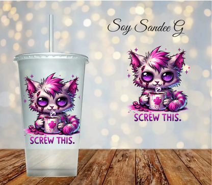 Screw This Cat - UVDTF Decal for cups/hard surfaces sticker