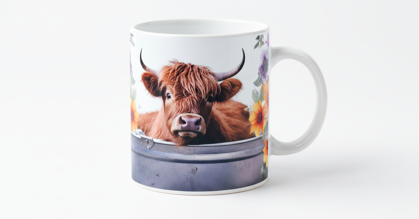 Highland Cow #9 - UVDTF Wrap for cups/hard surfaces sticker