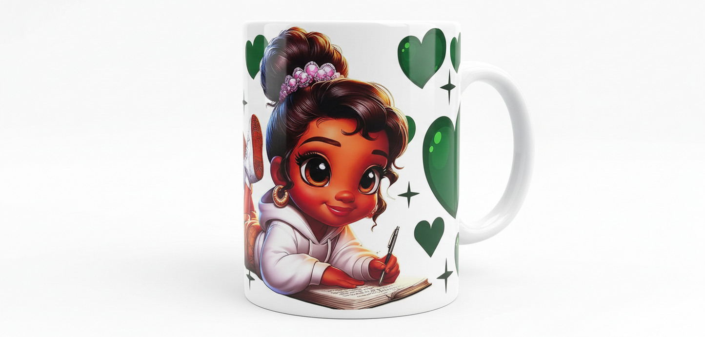 Dark Green Writing Cutie - UVDTF Wrap for cups/hard surfaces sticker