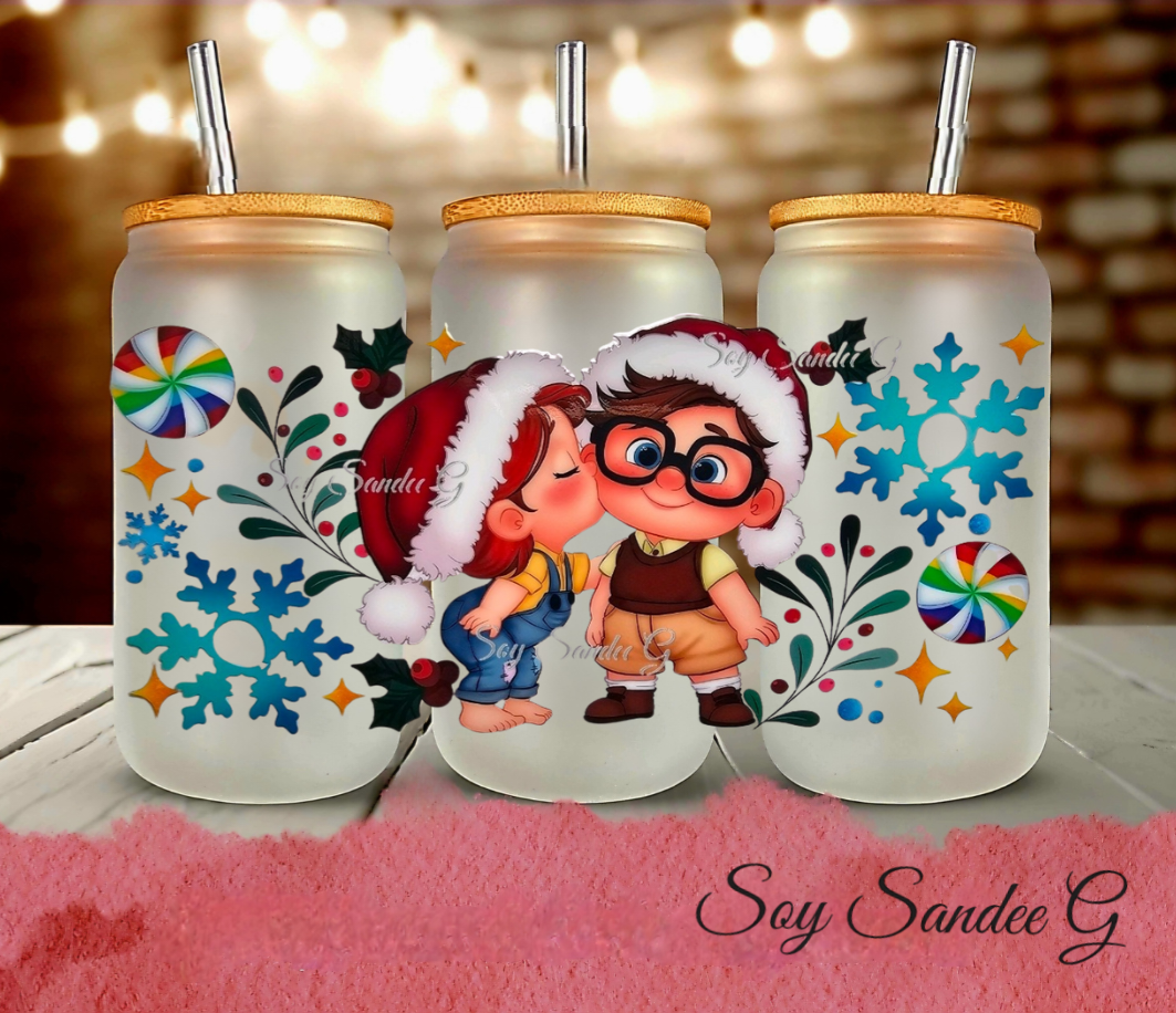 X-mas Kiss Couple - UVDTF Wrap for cups/hard surfaces sticker